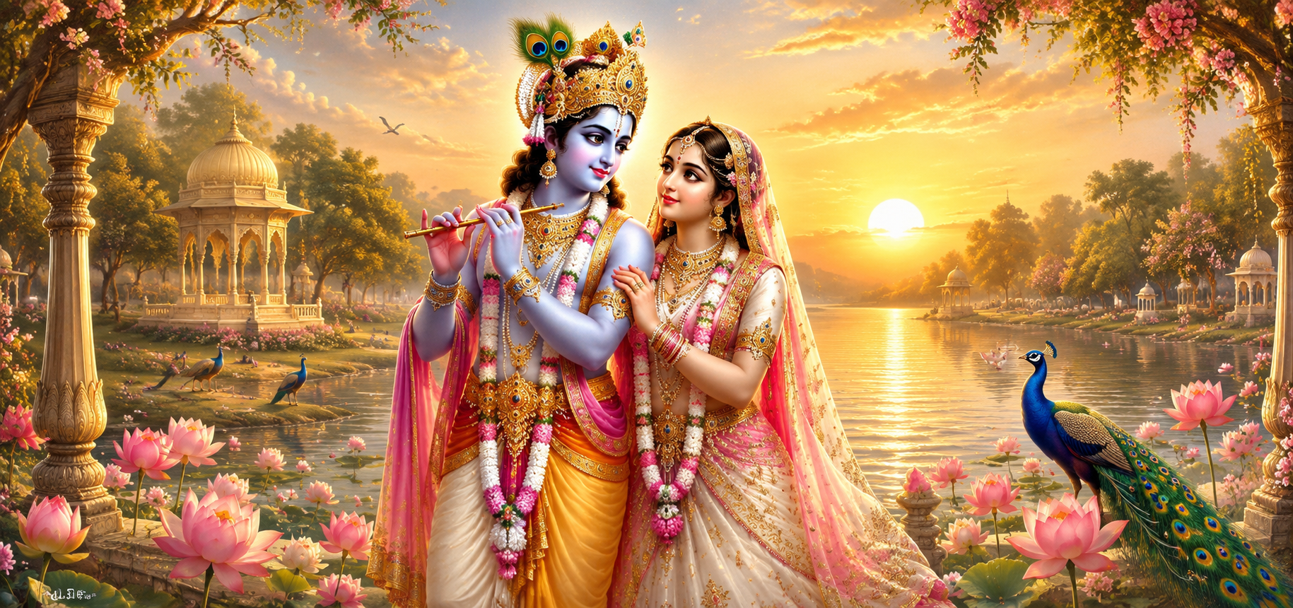 Radha and Krishna representing Pure Love, timeless values and compassionate living